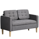 HOMCOM grey compact loveseat with storage