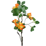 Leaf 60cm Artificial Flower Foliage Spray with Silk Flowers and Wired Stem – Orange