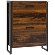 HOMCOM rustic brown flip door shoe cabinet
