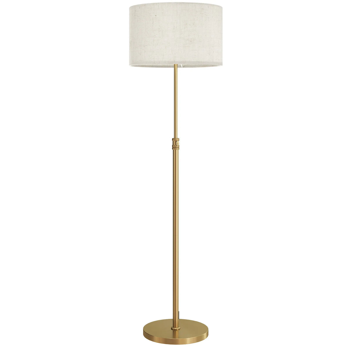 HOMCOM Floor Lamp with Remote, Height Adjustable Standing Lamp with Linen Shade