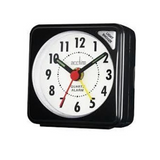 Acctim Ingot Quartz Travel Alarm Clock with Light & Snooze – Compact Battery Alarm Clock, Black