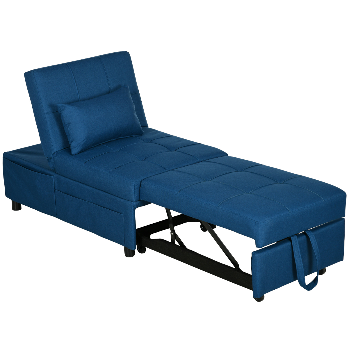 HOMCOM blue folding single sofa bed