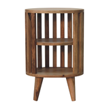 Artisan Furniture Ariella Double Shelf Bedside Table – Solid Mango Wood, Japanese-Inspired, Oak-ish, Brown