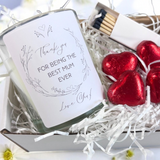 Aye Do Gifts Best Mum Ever Scented Candle Gift Set with Heart Chocolates & Matches – Birthday Gift