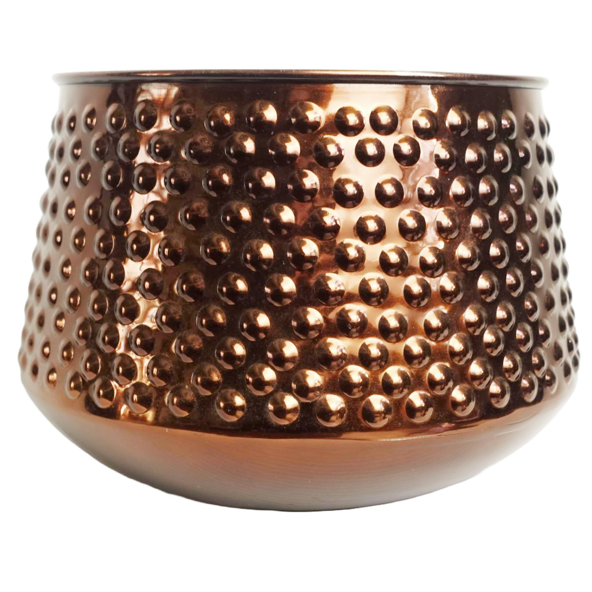 Leaf 18cm Antique Copper Metal Planter – Hand Made Rustic Plant Pot for Indoor Plants