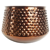 Leaf 18cm Antique Copper Metal Planter – Hand Made Rustic Plant Pot for Indoor Plants