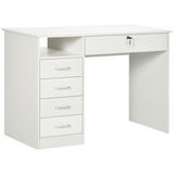 White writing desk with 5 drawers