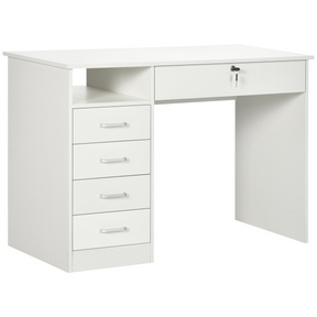 White writing desk with 5 drawers