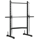 HOMCOM Adjustable Squat Rack with Pull-Up Bar & Barbell Bar – 10-Level Height, Home Gym Power Station