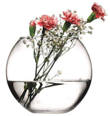 Botanica Floral Round Clear Glass Vase – Botanical Design for Fresh or Faux Flowers