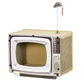 Cardboard Cat House & Scratching Board with TV-Shaped Design – 2-in-1 Corrugated Scratcher