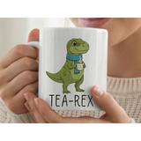 Tea Rex Dinosaur Quote Ceramic Coffee Mug, 320ml – Funny Cute Gift for Dinosaur Lovers, White