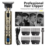 Cordless Hair Clippers & Beard Trimmer Kit with LCD Display, T-Blade and 4 Guide Combs – USB Rechargeable Men's Grooming