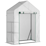 Outsunny Portable Outdoor Greenhouse with Two Wire Shelves and Zippered Door – Gardening Plant Grow House