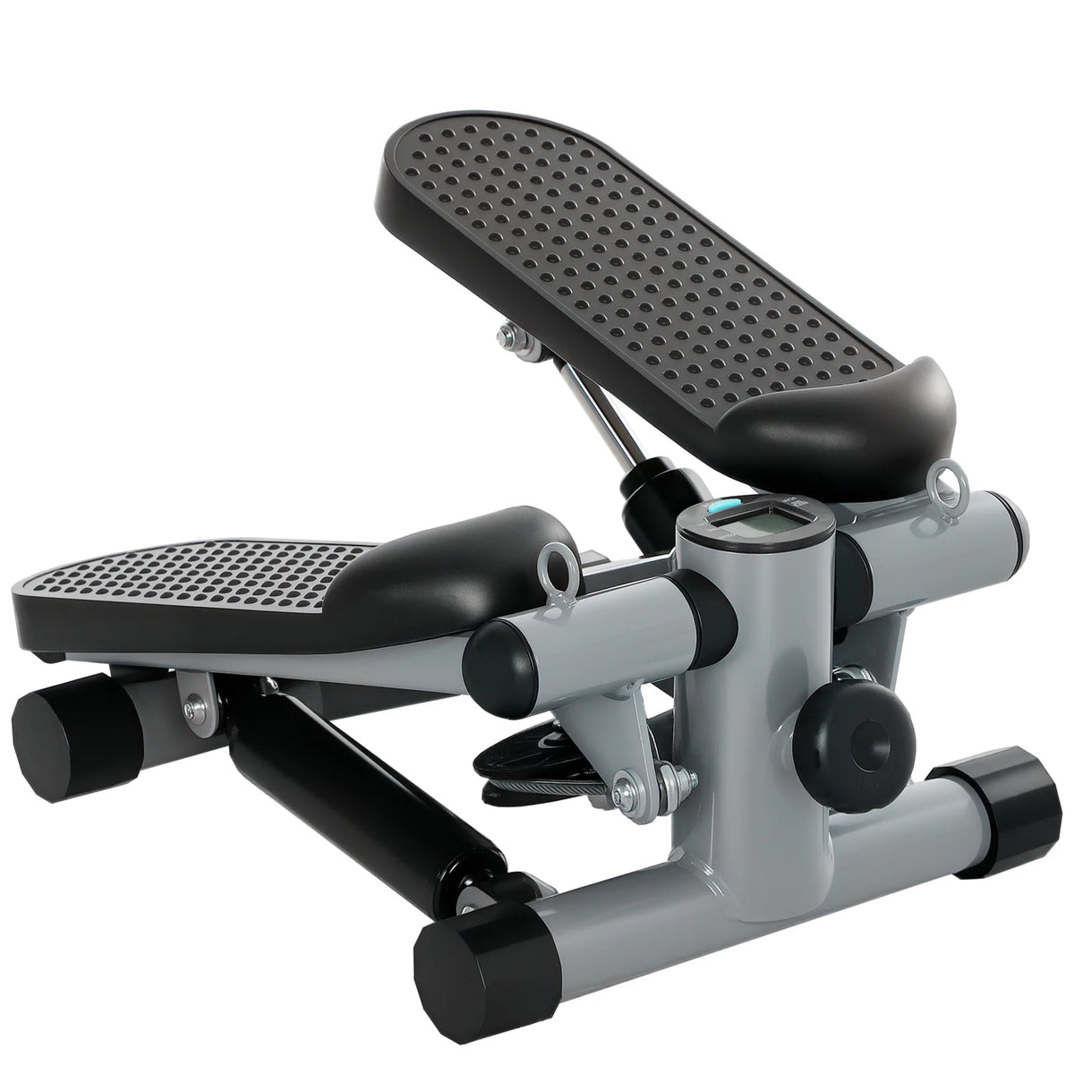 SPORTNOW Mini Stepper with Resistance Bands, LCD Monitor and Non-Slip Pedals – Home Workout Step Machine
