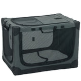 PawHut Foldable Soft Dog Crate with Removable Pad and Mesh Windows, 76 x 54 x 54 cm – Pet Travel Carrier, Army Green