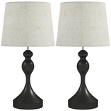 HOMCOM Set of 2 Bedside Table Lamps with USB-A and USB-C Ports – 3-Colour LED, Black and Beige
