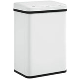 HOMCOM 40L Stainless Steel Sensor Bin with Soft-Close Lid – Touchless Motion Sensor Kitchen Waste Bin, White