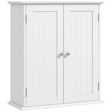 HOMCOM 3-Tier Wall-Mounted Bathroom Cabinet with Adjustable Shelf – Space-Saving Storage, White