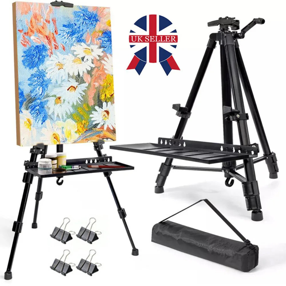 Adjustable Aluminium Art Easel Stand, 51–155cm Folding Tripod with Carry Bag – Painting & Display