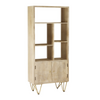 Large 2 door bookcase with light gold inlay