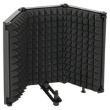 HOMCOM Studio Microphone Isolation Shield with 3 Foldable Foam Panels & 3/8" Mount – Home Recording, Black