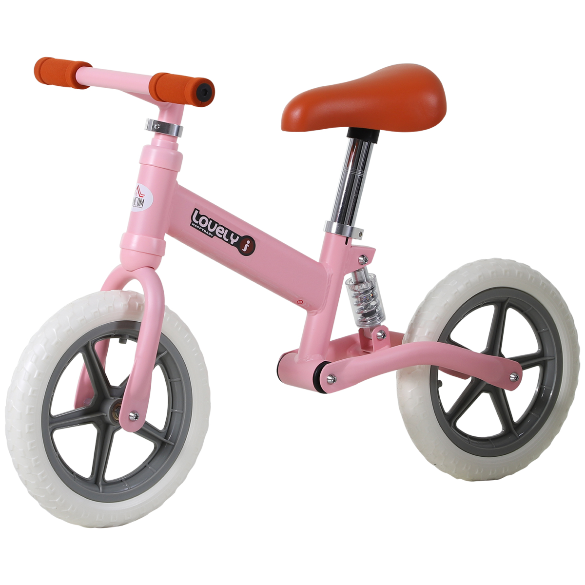 HOMCOM Kids Balance Bike with Adjustable Seat and Non-Slip Tyres – No-Pedal Learning Bike for Ages 2-5