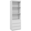 HOMCOM 180cm white bookshelf with drawers