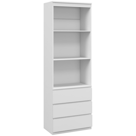 HOMCOM 180cm white bookshelf with drawers