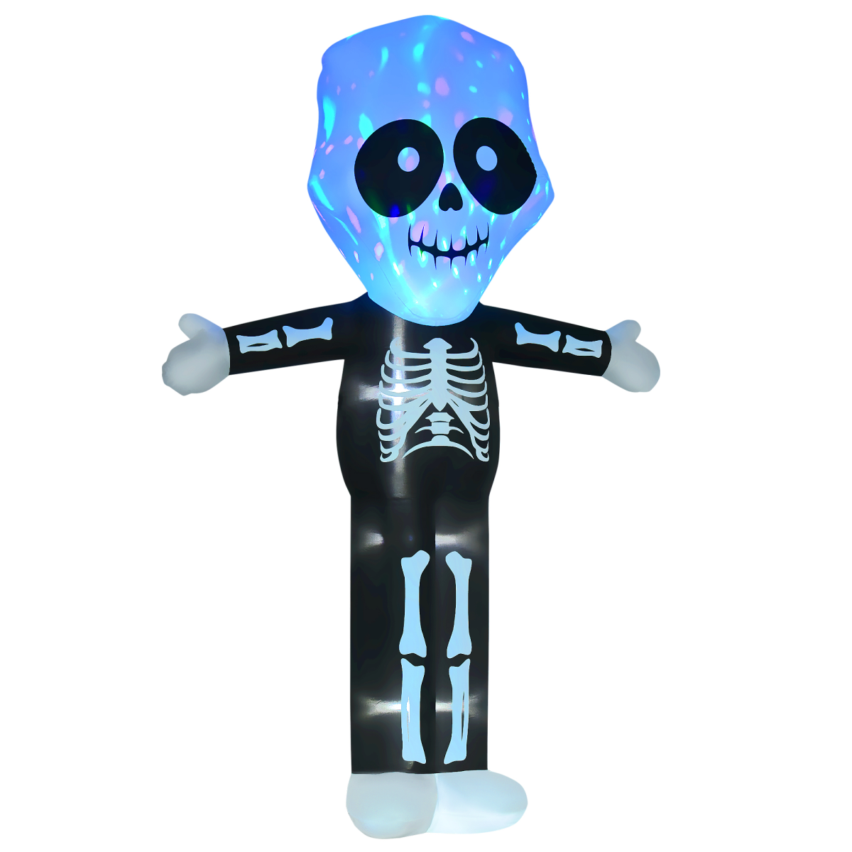 HOMCOM 3m Inflatable Halloween Skeleton Ghost with LED Lights – Indoor and Outdoor Decoration
