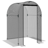 Outsunny Fruit Cage Plant Protection Tent with Zipped Door and Tear-Resistant Mesh, 1.2 x 1.2 x 1.9m, Black