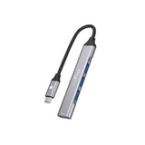 WYEFLOW 4-Port USB-C Hub with USB 3.0 5 Gbps & 3 x USB 2.0 Ports – OTG Support, Plug-and-Play, Silver