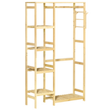 Bamboo coat rack with shelf