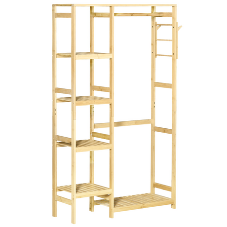 Bamboo coat rack with shelf