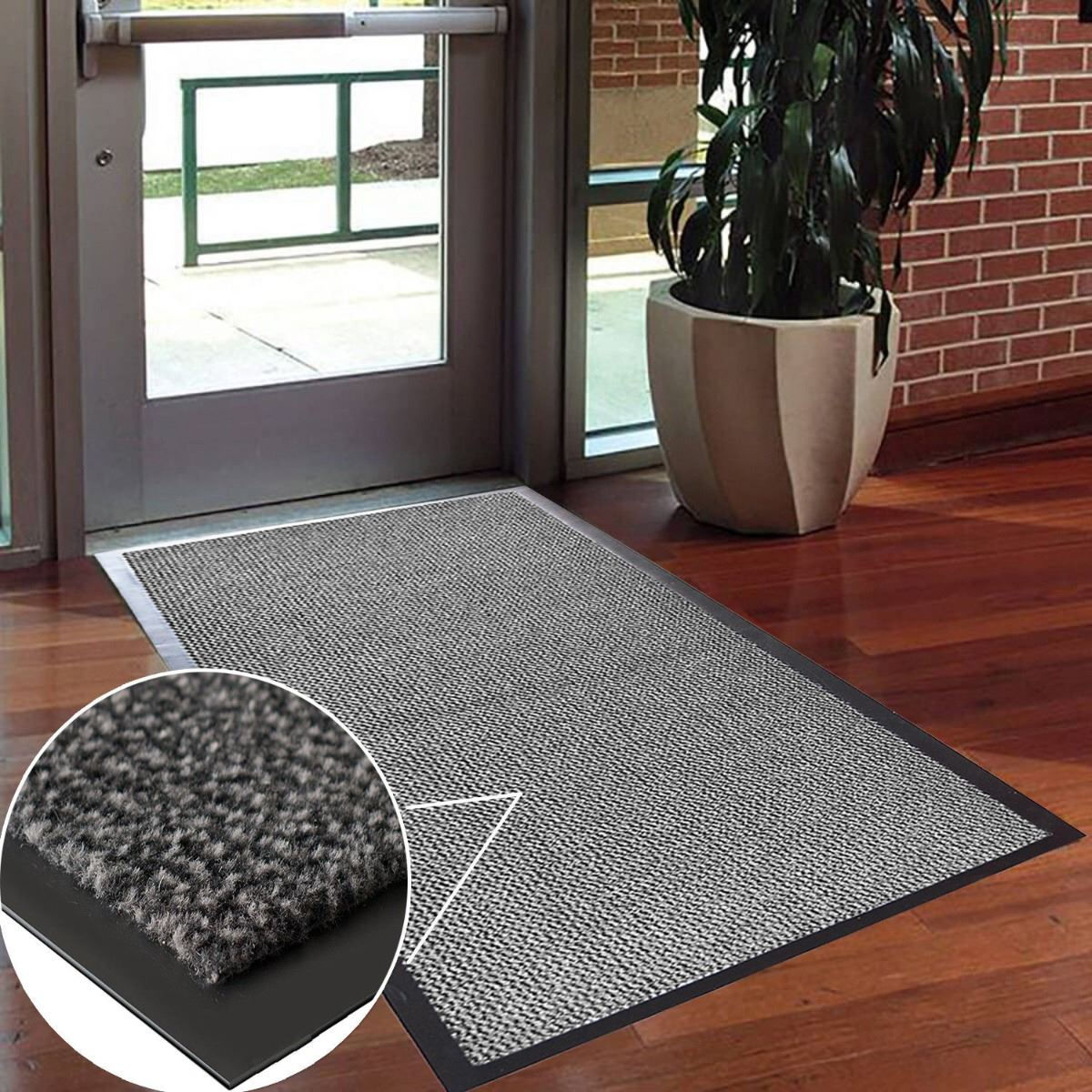Heavy Duty Grey Barrier Mat 90 x 120cm with PVC Edge & Backing – Non-Slip Mat for Hard Floors