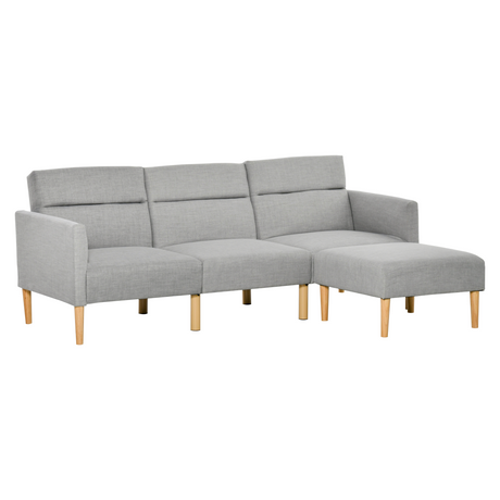 HOMCOM reversible sectional sofa bed with footstool