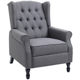 Light grey fabric recliner armchair