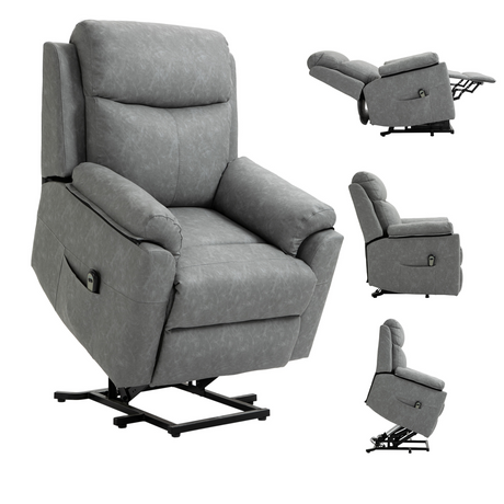 HOMCOM grey electric riser recliner lift chair