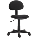 HOMCOM Armless Office Chair with Adjustable Height and 360° Swivel Wheels – Padded Desk Chair, Black