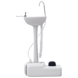 Portable Camping Sink with 4.5 Gallon Water Tank, Wheels & Handle – Outdoor Hand Wash Station, Light Grey