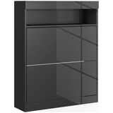 HOMCOM black wall mounted shoe cabinet