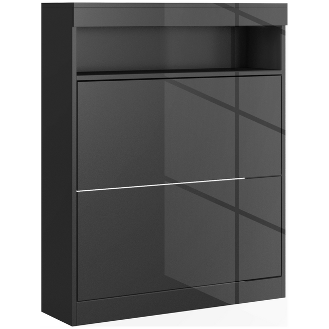 HOMCOM black wall mounted shoe cabinet