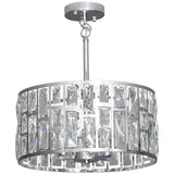 HOMCOM Crystal Chandelier with 72 Glass Pieces and 3 E14 Bulbs – Adjustable Ceiling Light, Silver-Tone
