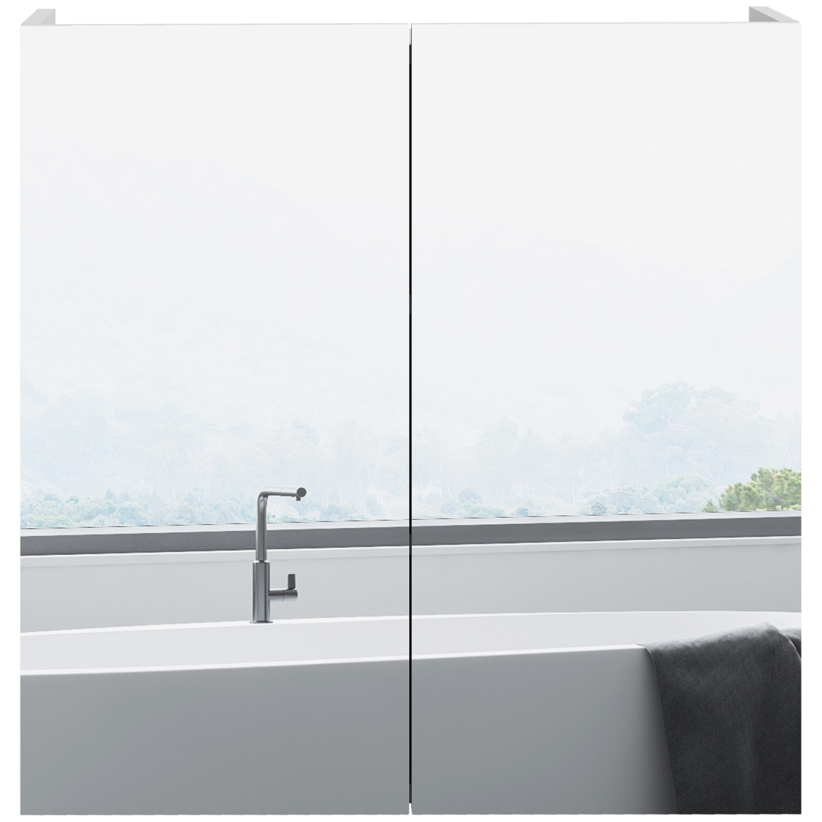 kleankin white mirrored bathroom cabinet