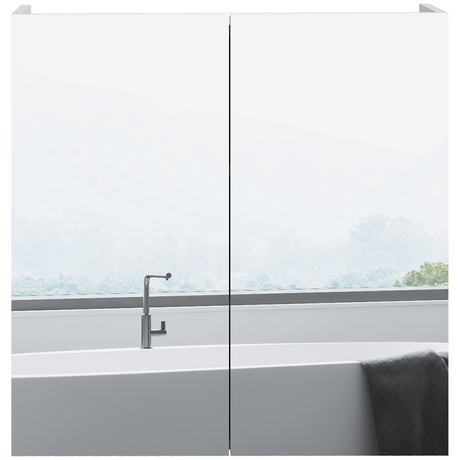kleankin white mirrored bathroom cabinet