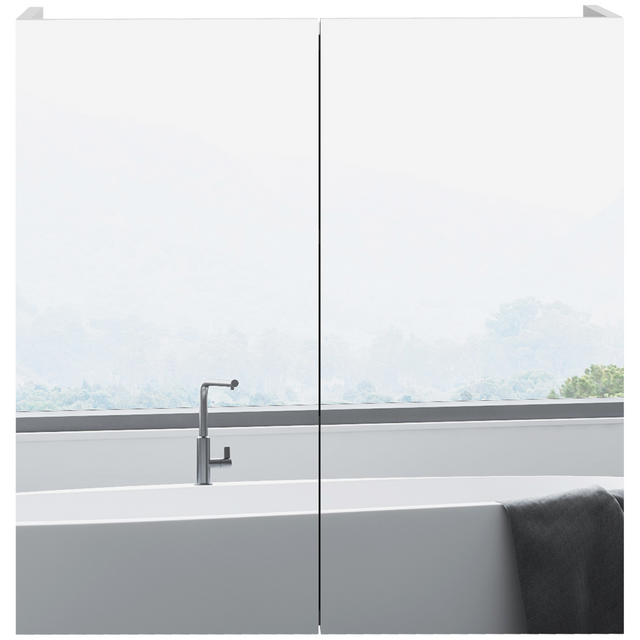 kleankin white mirrored bathroom cabinet