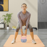 Soft Body Kettlebell 10kg with Non-Slip Ergonomic Handle – Home Gym Strength Training, Pink and Grey