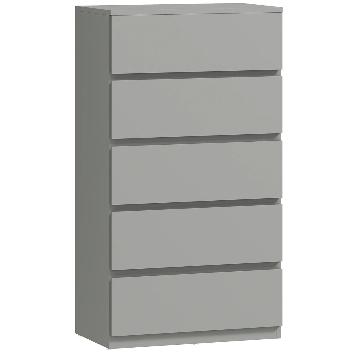 HOMCOM 5-Drawer Chest of Drawers with Soft-Close Hinges and Handle-Free Design – Modern Bedroom Storage Unit
