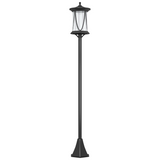Outsunny 1.3m Solar LED Outdoor Street Light, IP44 Waterproof – Garden Pathway Lamp, Cool White, Black