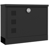 HOMCOM Wall Mounted Lockable Letterbox with Three Windows and Two Keys – Easy Install Mailbox